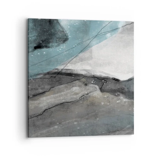 Lærredstryk - Billede på lærred - Abstraktion: klipper og is - 70x70 cm