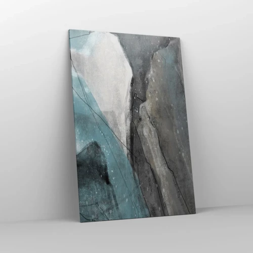 Lærredstryk - Billede på lærred - Abstraktion: klipper og is - 80x120 cm