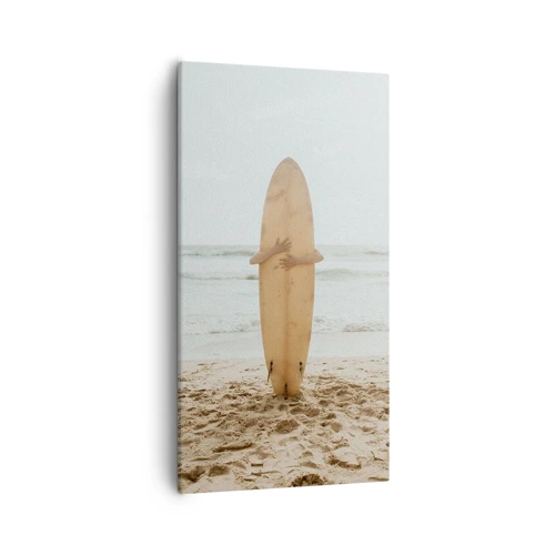 Lærredstryk - Billede på lærred - Af kærlighed til bølgerne - 55x100 cm