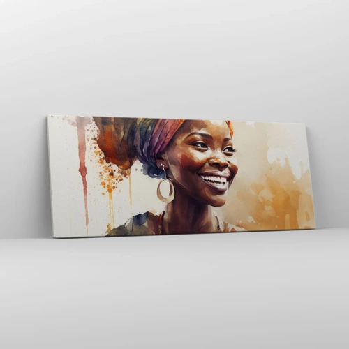 Lærredstryk - Billede på lærred - Afrikansk dronning - 100x40 cm