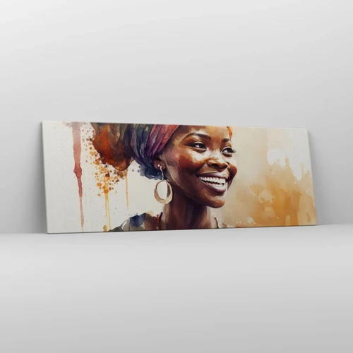 Lærredstryk - Billede på lærred - Afrikansk dronning - 140x50 cm