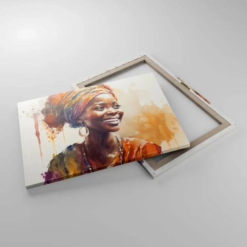 Lærredstryk - Billede på lærred - Afrikansk dronning - 70x50 cm