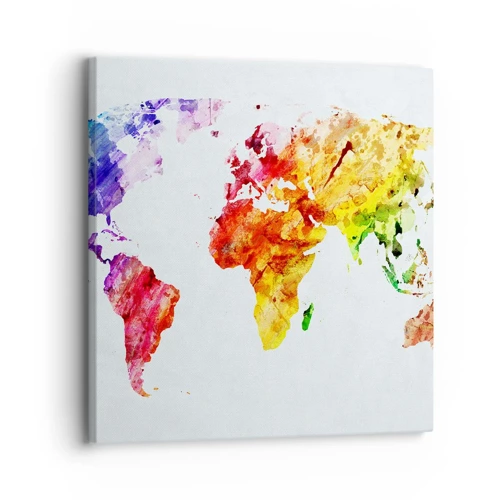 Lærredstryk - Billede på lærred - Alle verdens farver - 30x30 cm