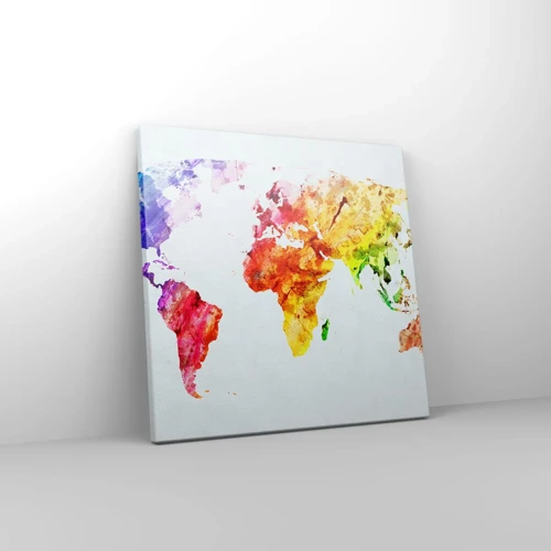 Lærredstryk - Billede på lærred - Alle verdens farver - 30x30 cm