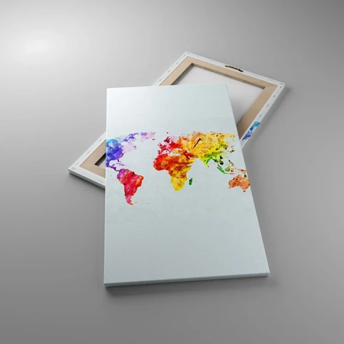 Lærredstryk - Billede på lærred - Alle verdens farver - 45x80 cm