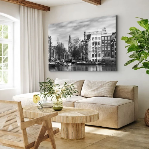 Lærredstryk - Billede på lærred - Amsterdam stemning - 70x50 cm