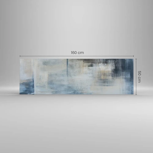 Lærredstryk - Billede på lærred - Bag et slør af blåt - 160x50 cm