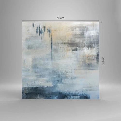 Lærredstryk - Billede på lærred - Bag et slør af blåt - 70x70 cm