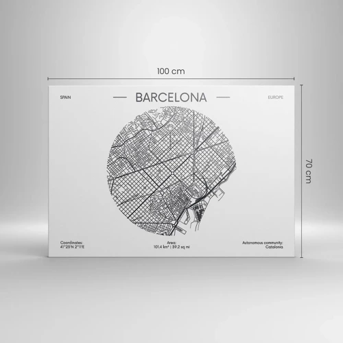 Lærredstryk - Billede på lærred - Barcelonas anatomi - 100x70 cm