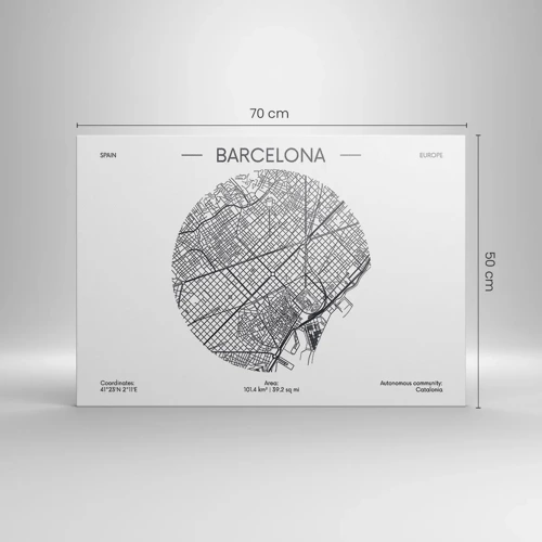 Lærredstryk - Billede på lærred - Barcelonas anatomi - 70x50 cm