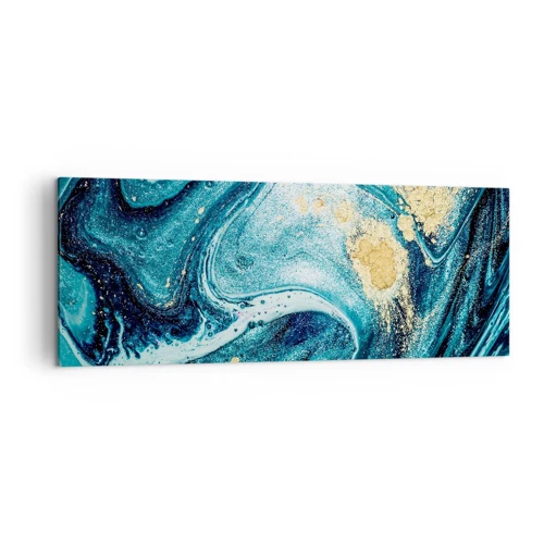Lærredstryk - Billede på lærred - Blå boblebad - 140x50 cm