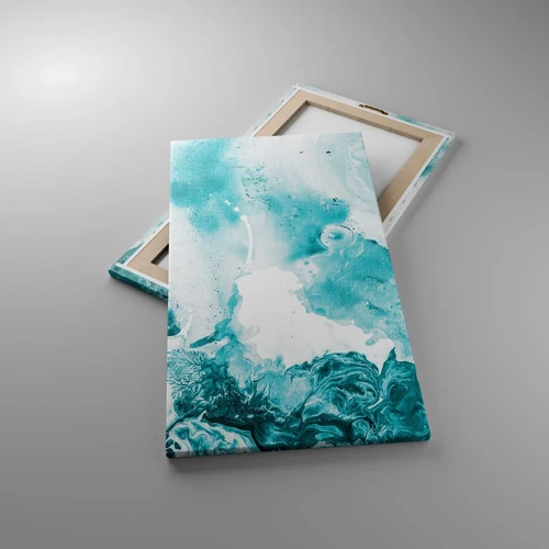 Lærredstryk - Billede på lærred - Blå oversvømmelsesflader - 45x80 cm