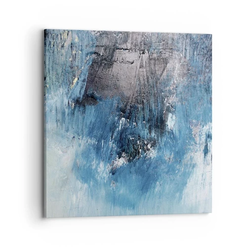 Lærredstryk - Billede på lærred - Blå rapsodi - 70x70 cm