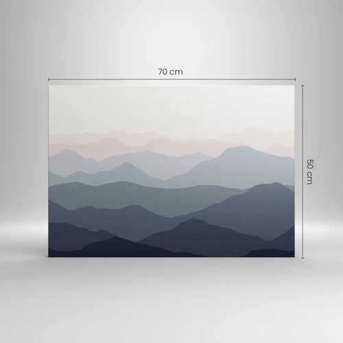 Lærredstryk - Billede på lærred - Bølger af bjerge - 70x50 cm