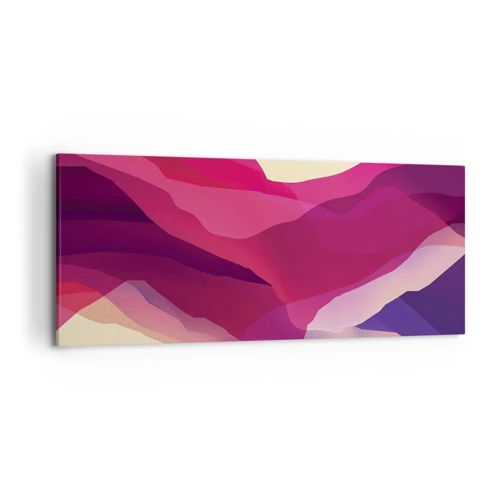 Lærredstryk - Billede på lærred - Bølger i lilla - 120x50 cm