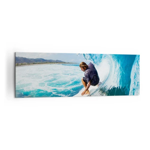 Lærredstryk - Billede på lærred - Danser med bølgerne - 160x50 cm