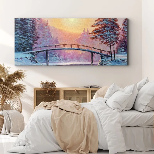 Lærredstryk - Billede på lærred - De fire årstider - vinter - 100x40 cm