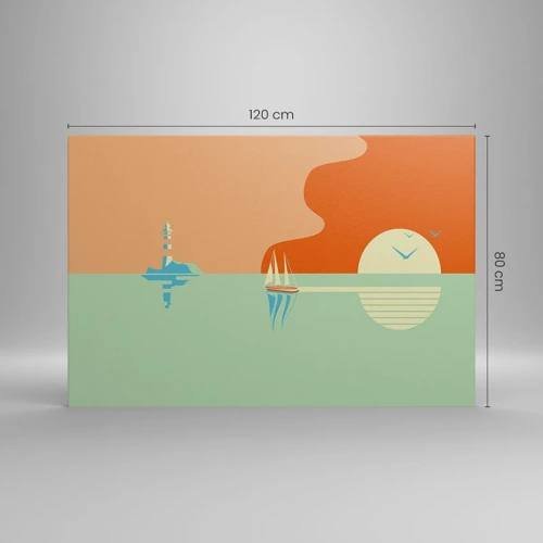 Lærredstryk - Billede på lærred - Det perfekte havlandskab - 120x80 cm