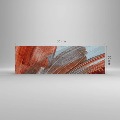 Lærredstryk - Billede på lærred - Efterårsagtig og blæsende abstraktion - 160x50 cm