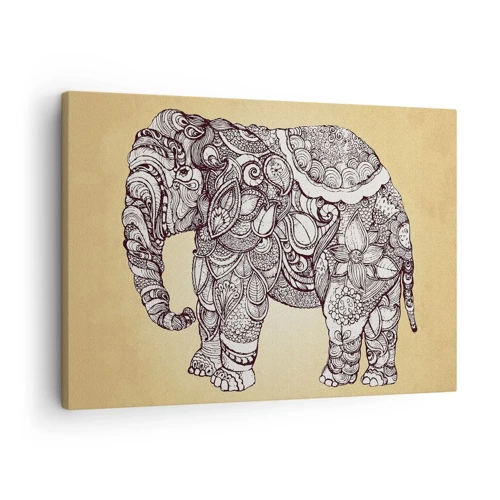 Lærredstryk - Billede på lærred - Elefanten er blevet blind - 70x50 cm