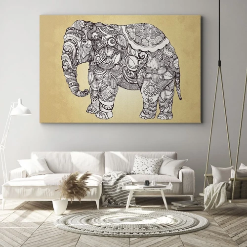 Lærredstryk - Billede på lærred - Elefanten er blevet blind - 70x50 cm