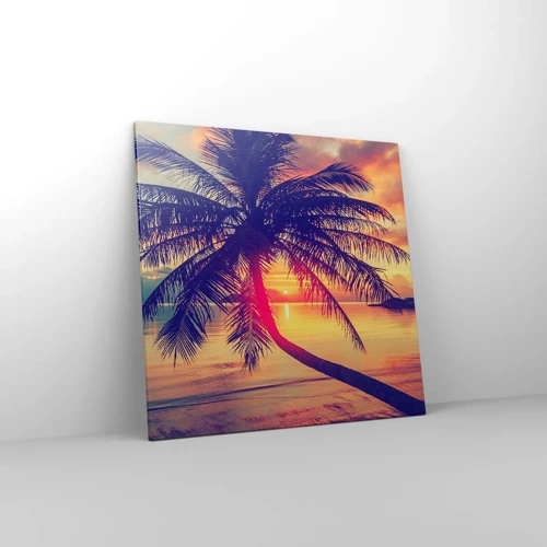 Lærredstryk - Billede på lærred - En aften under palmerne - 70x70 cm