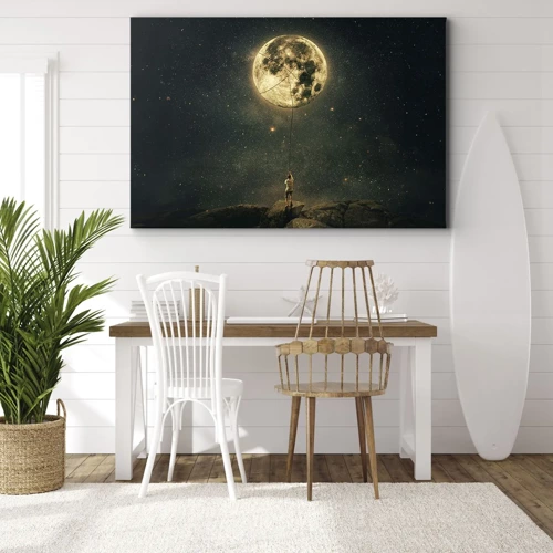 Lærredstryk - Billede på lærred - En, der stjal månen - 70x50 cm