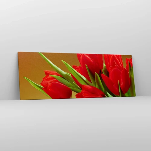 Lærredstryk - Billede på lærred - En flok forårsglæde - 140x50 cm