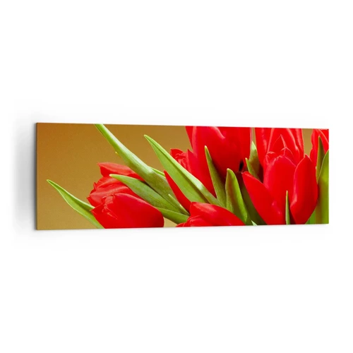 Lærredstryk - Billede på lærred - En flok forårsglæde - 160x50 cm