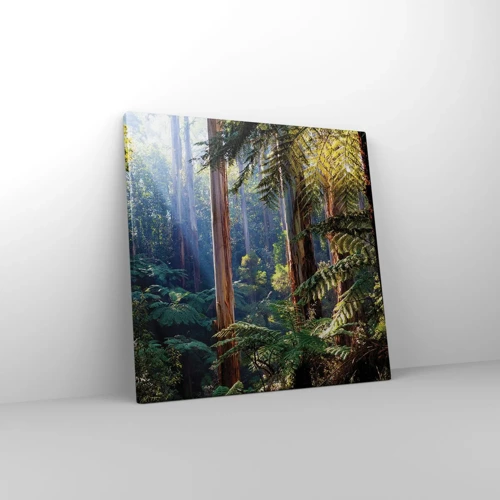 Lærredstryk - Billede på lærred - En fortælling om skoven - 40x40 cm