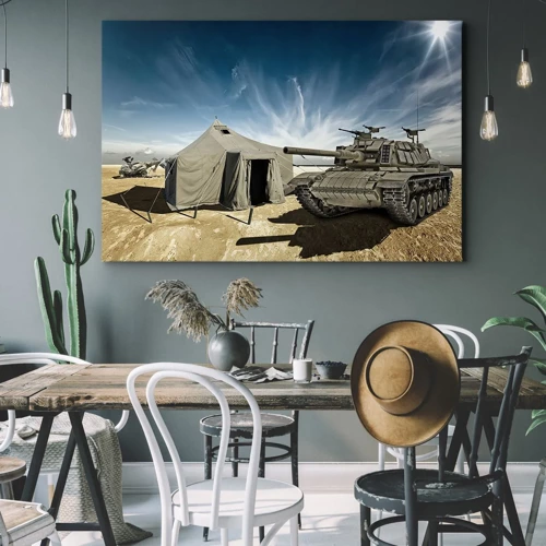 Lærredstryk - Billede på lærred - En militær drøm - 70x50 cm