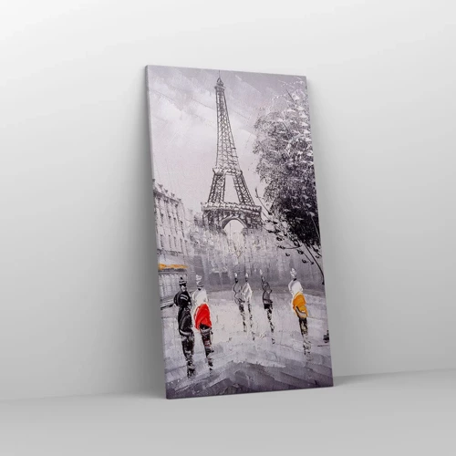 Lærredstryk - Billede på lærred - En parisisk spadseretur - 55x100 cm
