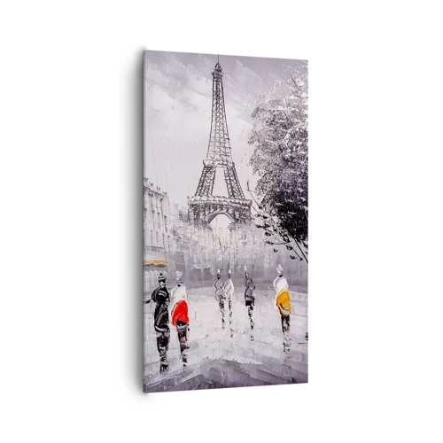 Lærredstryk - Billede på lærred - En parisisk spadseretur - 65x120 cm