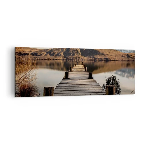 Lærredstryk - Billede på lærred - Et landskab i stilhed - 140x50 cm
