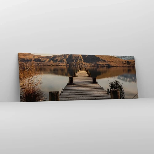Lærredstryk - Billede på lærred - Et landskab i stilhed - 140x50 cm