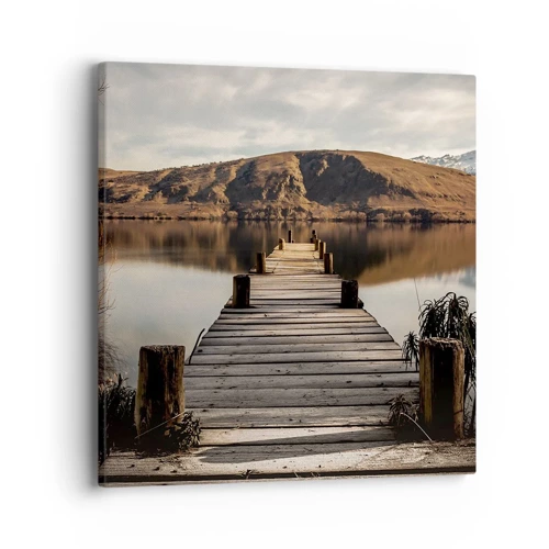 Lærredstryk - Billede på lærred - Et landskab i stilhed - 40x40 cm