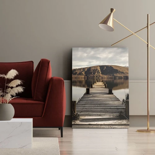 Lærredstryk - Billede på lærred - Et landskab i stilhed - 45x80 cm