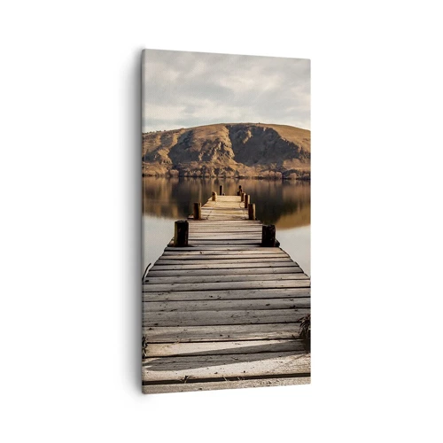 Lærredstryk - Billede på lærred - Et landskab i stilhed - 55x100 cm