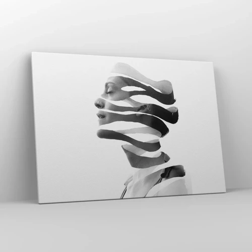 Lærredstryk - Billede på lærred - Et surrealistisk portræt - 100x70 cm