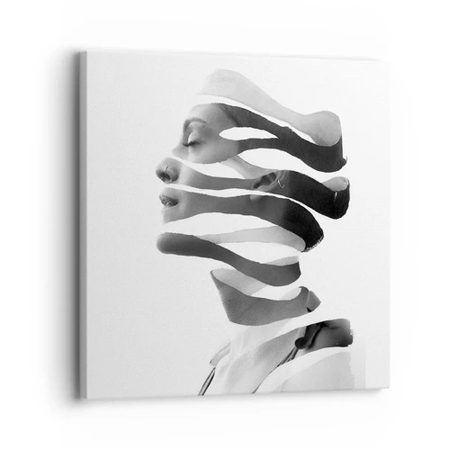 Lærredstryk - Billede på lærred - Et surrealistisk portræt - 30x30 cm