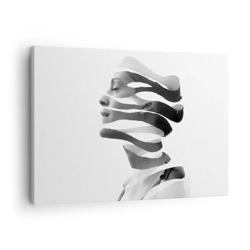 Lærredstryk - Billede på lærred - Et surrealistisk portræt - 70x50 cm