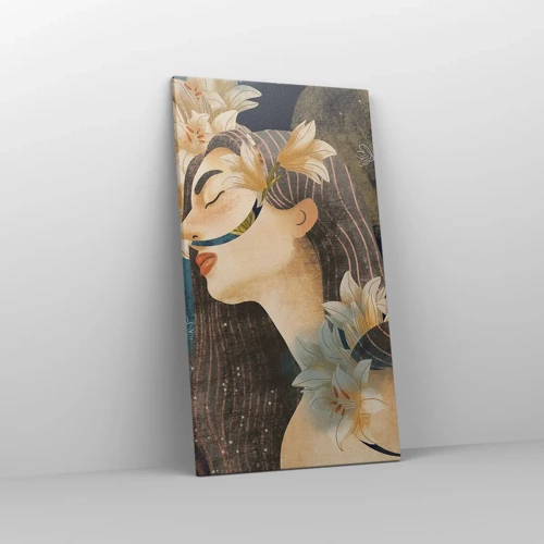 Lærredstryk - Billede på lærred - Eventyret om prinsessen med liljerne - 45x80 cm