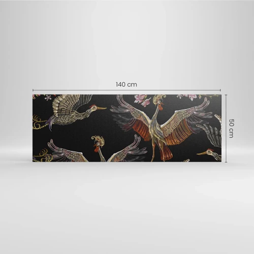 Lærredstryk - Billede på lærred - Eventyrlig fugl - 140x50 cm