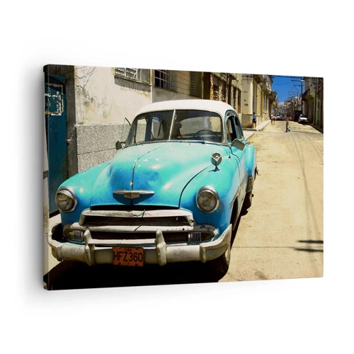 Lærredstryk - Billede på lærred - Evviva Cuba! - 70x50 cm