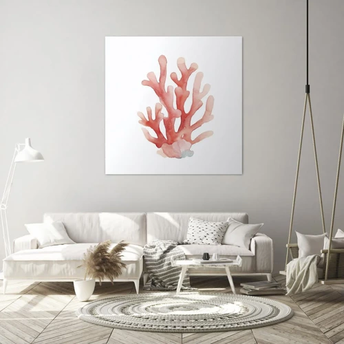 Lærredstryk - Billede på lærred - Farven koral - 60x60 cm
