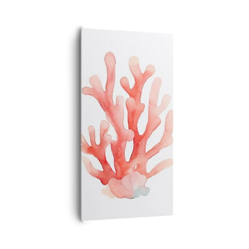 Lærredstryk - Billede på lærred - Farven koral - 65x120 cm