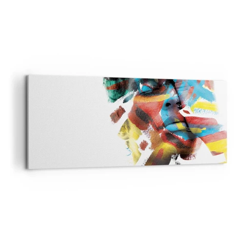 Lærredstryk - Billede på lærred - Farverig personlighed - 100x40 cm