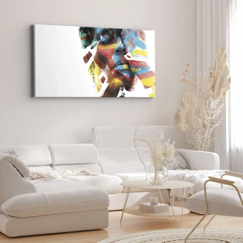 Lærredstryk - Billede på lærred - Farverig personlighed - 120x50 cm