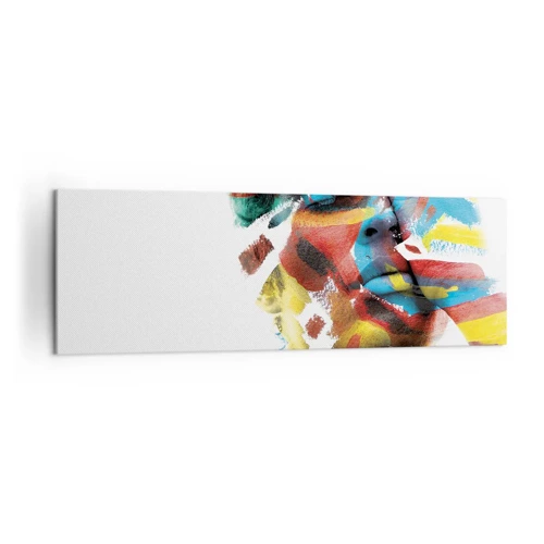 Lærredstryk - Billede på lærred - Farverig personlighed - 160x50 cm