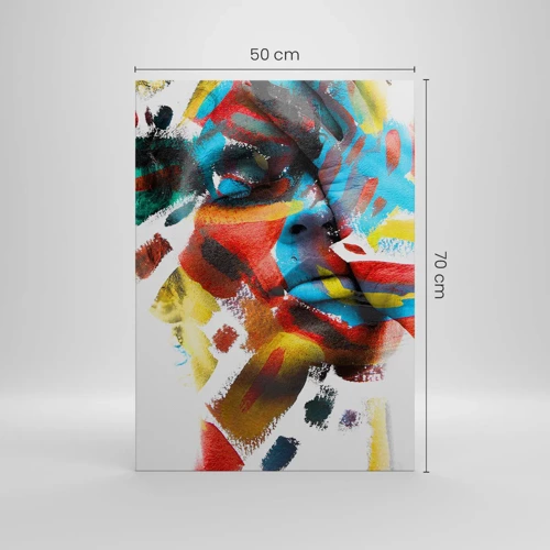 Lærredstryk - Billede på lærred - Farverig personlighed - 50x70 cm